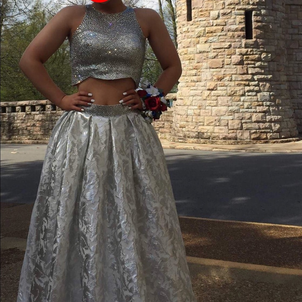 Silver BLUSH prom dress